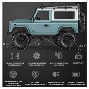ماشین کنترلی لندروور آفرود حرفه ای Land Rover Defender مقیاس 1:12_اسباب بازی